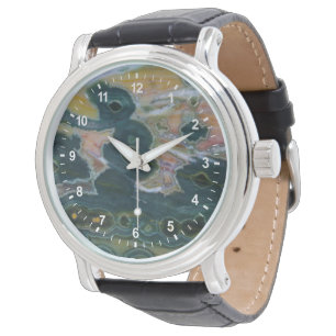 Ozean-Jaspis-Platte Armbanduhr