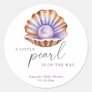 Ozean Kleine Perle Unter Dem Meer Baby Shower Runder Aufkleber