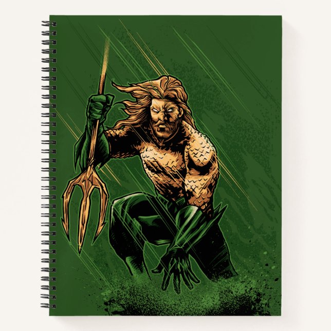 Ozean-König Trident Krieger Dynamische Comic-Kunst Notizbuch (Vorderseite)