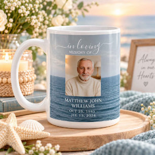Ozean Küsten Mann Foto Trauer Andenken Kaffeetasse