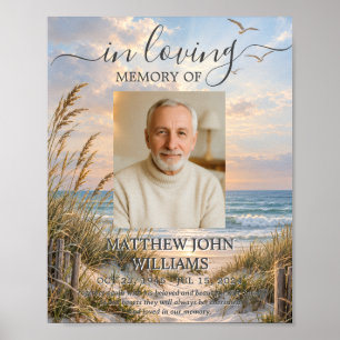 Ozean Küsten männlich weiblich Foto Trauer Gedenks Poster