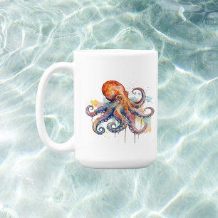 Ozean-Laune: Farbiger Oktopus Kaffeetasse