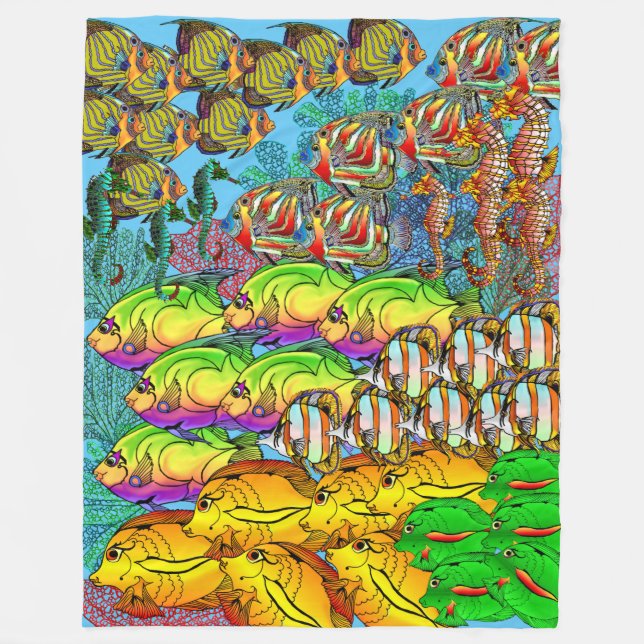 Ozean-Leben-kundenspezifische Fleece-Decke Fleecedecke (Vorderseite)