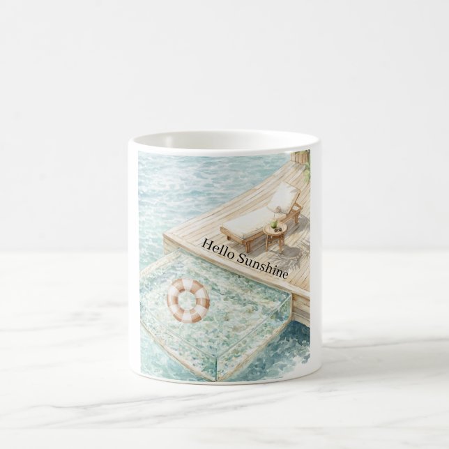 Ozean-Liegestuhl Sonnenschein Kaffeetasse (Mittel)