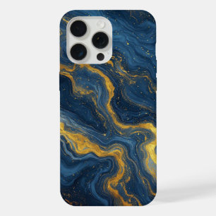 Ozean Luxe Marmor Flow ✨ Blau & Gold Abstract iPhone 15 Pro Max Hülle