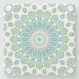Ozean-Mandala in Blau, Grau und Weiß Steinuntersetzer