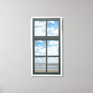 Ozean-Meer bewegt Fake-Fenster-Ansicht wellenartig Leinwanddruck
