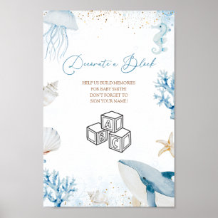 Ozean Meer sehen dich bald Baby Shower Dekorations Poster