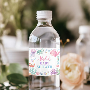 Ozean Meer sehen dich bald Baby Shower Wasserflasc Wasserflaschenetikett