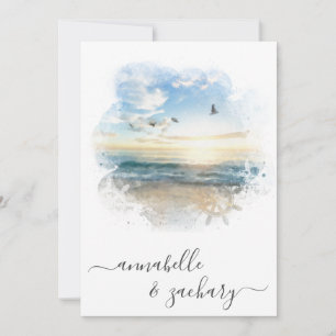 *~* Ozean Meer Steuer RSVP - Strand QR AR7 Hochzei Einladung