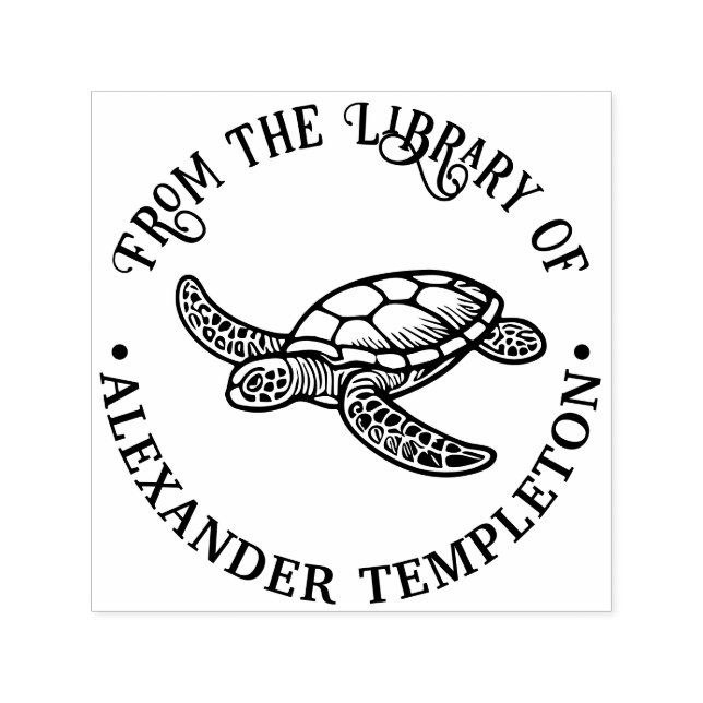 Ozean-Meeres-Schildkröte #7 Bibliotheksbuchname Permastempel (Design)