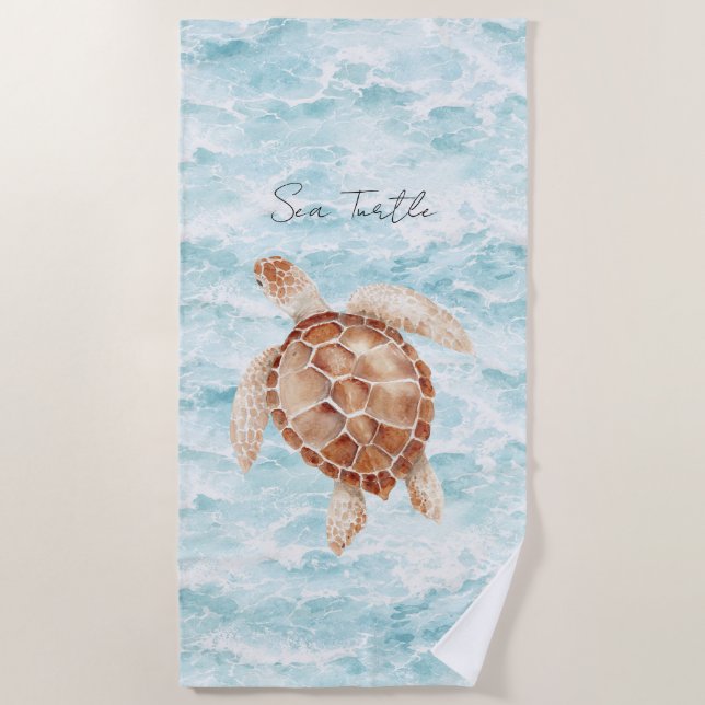 Ozean-Meeres-Schildkröte Strandtuch (Vorderseite)