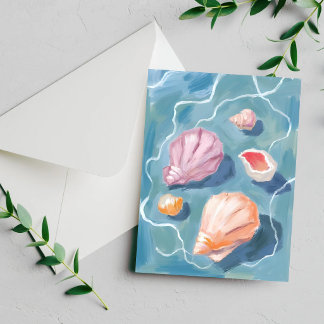 Ozean-Muscheln Pastell-Aquarell-Küstenkarte