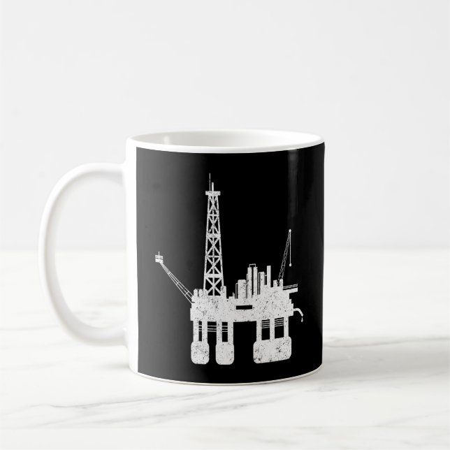 Ozean-Ölfeld-Bohrer-Bohrinsel Kaffeetasse (Links)