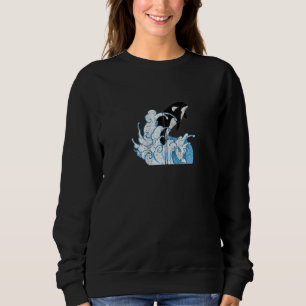 Ozean Orca Tier Wellen Mörderwal Reißverschluss Ka Sweatshirt