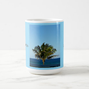 Ozean-Palm-Reflexionen   Familienname & Reisejahr Kaffeetasse
