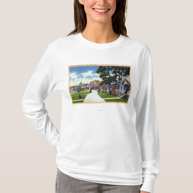 Ozean-Park-Hütten-Szene T-Shirt (Vorderseite)