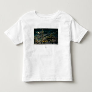 Ozean-Park-Pier nachts vom Hauben-Hotel Kleinkind T-shirt