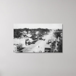 Ozean-Park, WA - Ansicht des Strandes, alte Autos Leinwanddruck