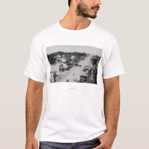 Ozean-Park, WA - Ansicht des Strandes, alte Autos T-Shirt