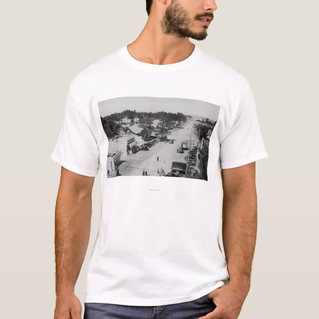 Ozean-Park, WA - Ansicht des Strandes, alte Autos T-Shirt (Vorderseite)
