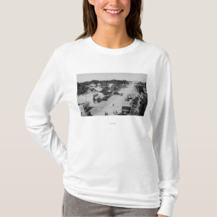 Ozean-Park, WA - Ansicht des Strandes, alte Autos T-Shirt