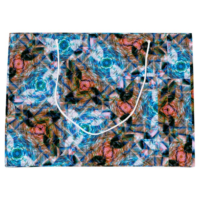 Ozean-Rose-Kaleidoskop Große Geschenktüte (Vorderseite)