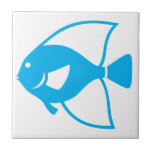 Ozean-Seeblaue Fisch-weißer Fliese<br><div class="desc">Ein Seeblauer Fisch auf heller weißer Fliese - großer Entwurf für einen Badakzent!  Genießen Sie Fliese u. Dank für das Kurz aufhalten bei!</div>