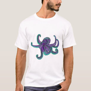 Ozean-Seeleben der Krake lila aquamarines T-Shirt