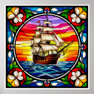 ⛵ Ozean-Segel-Dekor für küsteninspirierte Räume  Poster