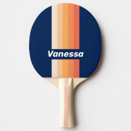 Ozean Sonne Herbst Pin Streifen mit Namen Tischtennis Schläger