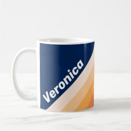 Ozean Sonne Herbst Streifen mit Namen Kaffeetasse