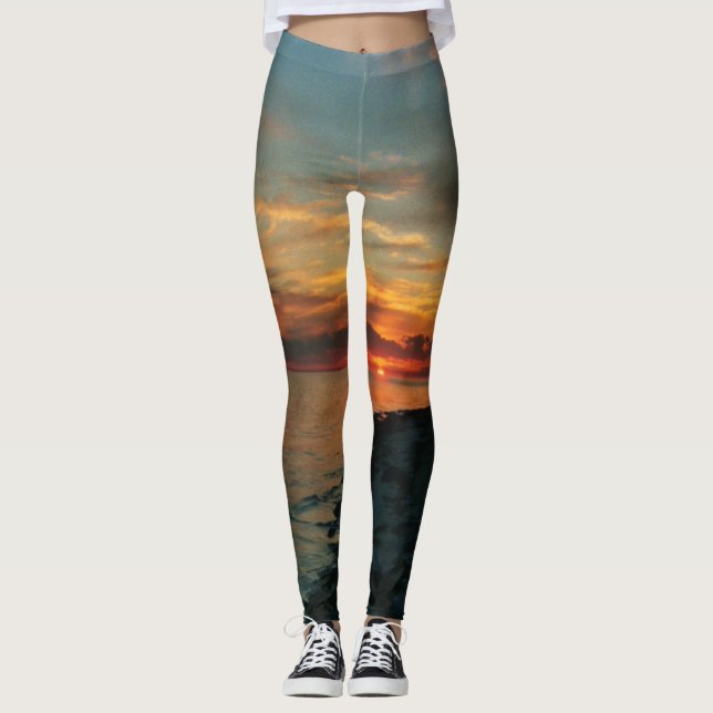 Ozean-Sonnenuntergang-Leggings Leggings (Vorderseite)