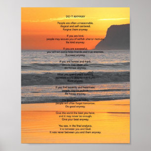 Ozean-Sonnenuntergang "tun es irgendwie " Poster