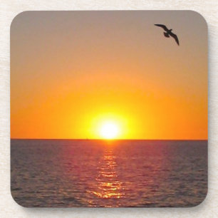 Ozean-Sonnenuntergang-Untersetzer-Set Getränkeuntersetzer