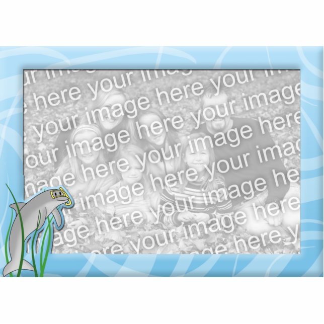 Ozean-Spaß-Delphin-Bilderrahmen Fotoskulptur Magnet (Vorne)