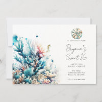 Ozean-Splash-Meer-Koralle-Aquarell Sweet 16