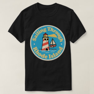 Ozean-Staat-Charm_ Leuchtturm von Rhode Island im  T-Shirt