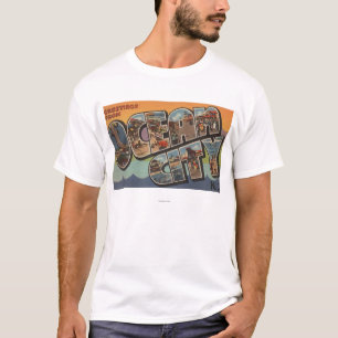 Ozean-Stadt, New-Jersey - große Buchstabe-Szenen T-Shirt