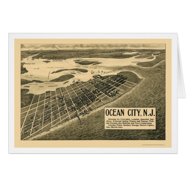Ozean-Stadt, NJ panoramische Karte - 1903 (Vorderseite (Horizontal))
