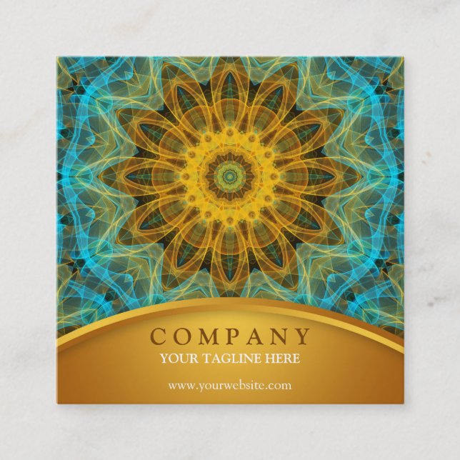 Ozean-Stern-Mandala Quadratische Visitenkarte (Vorderseite)