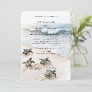 Ozean Strand Küste Meeresschildkröten Hochzeit Einladung