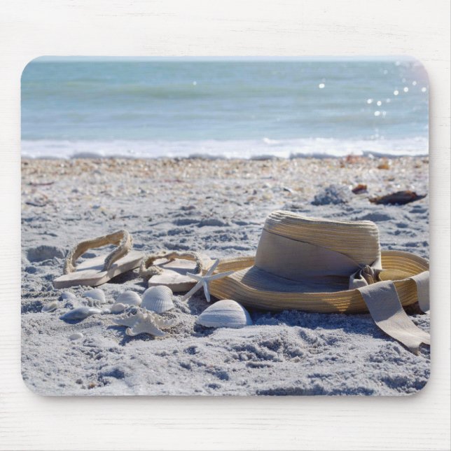 Ozean, Strand, Muscheln Mousepad (Vorne)