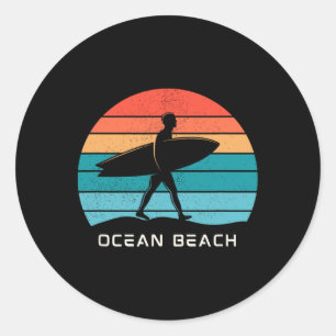 Ozean Strand Surfen Runder Aufkleber