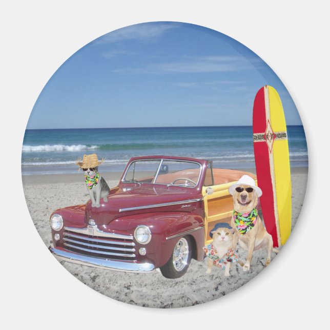 Ozean/Strand/Surfen/Woodie Magnet (Vorne)