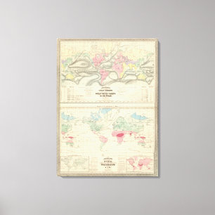 Ozean-Strom und die großen Flusseinzugsgebiete Leinwanddruck