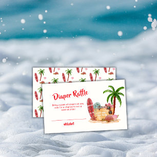 Ozean-Surf-Strand-Tasche-Windel-Raffle-Baby-Party Begleitkarte