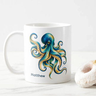 Ozean-Thema | Oktopus | Personalisiert Kaffeetasse