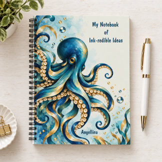 Ozean-Thema | Oktopus | Whimsical Notizbuch