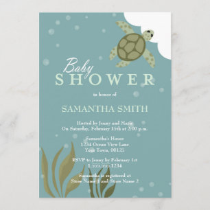 Ozean-Themen-Meeres-Schildkröte-Baby-Shower-Einlad Einladung